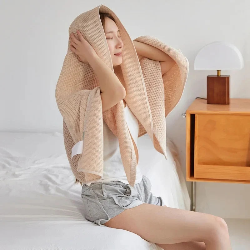 Japanese-Style Waffle Cotton Throw Blanket