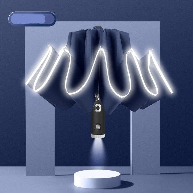 Inverted Folding Umbrella with Push-Button Opening
