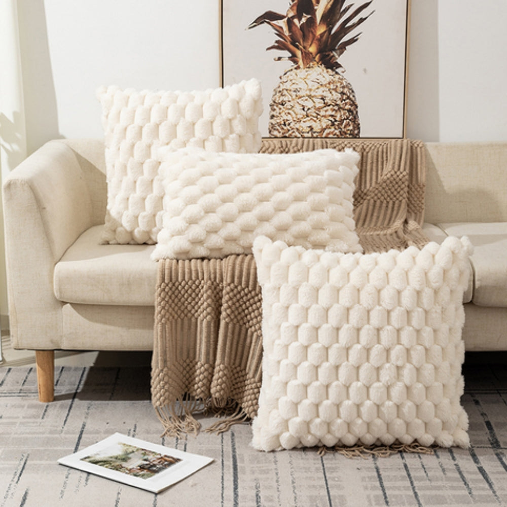 Housse de coussin douce à texture 3D en relief