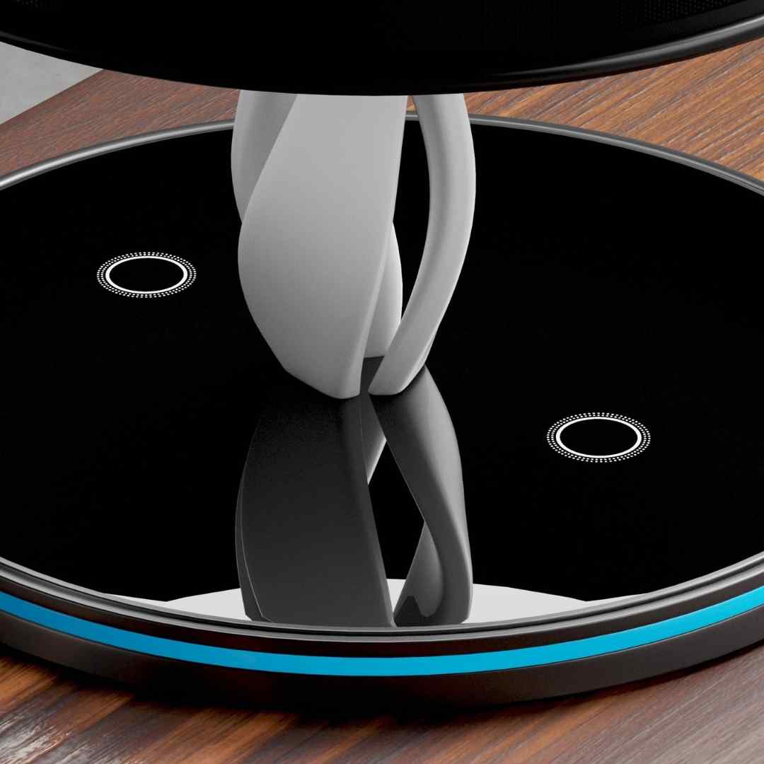 Lampe à poser avec chargeur sans fil et enceintes