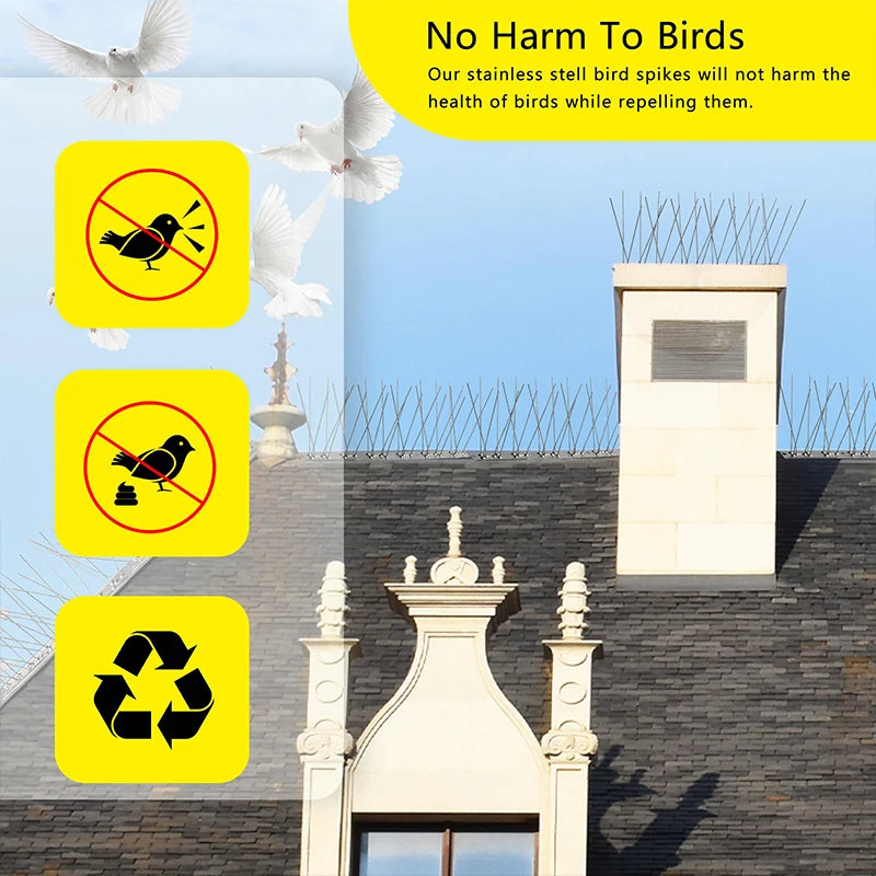 Pics Anti-Oiseaux en Acier Inoxydable