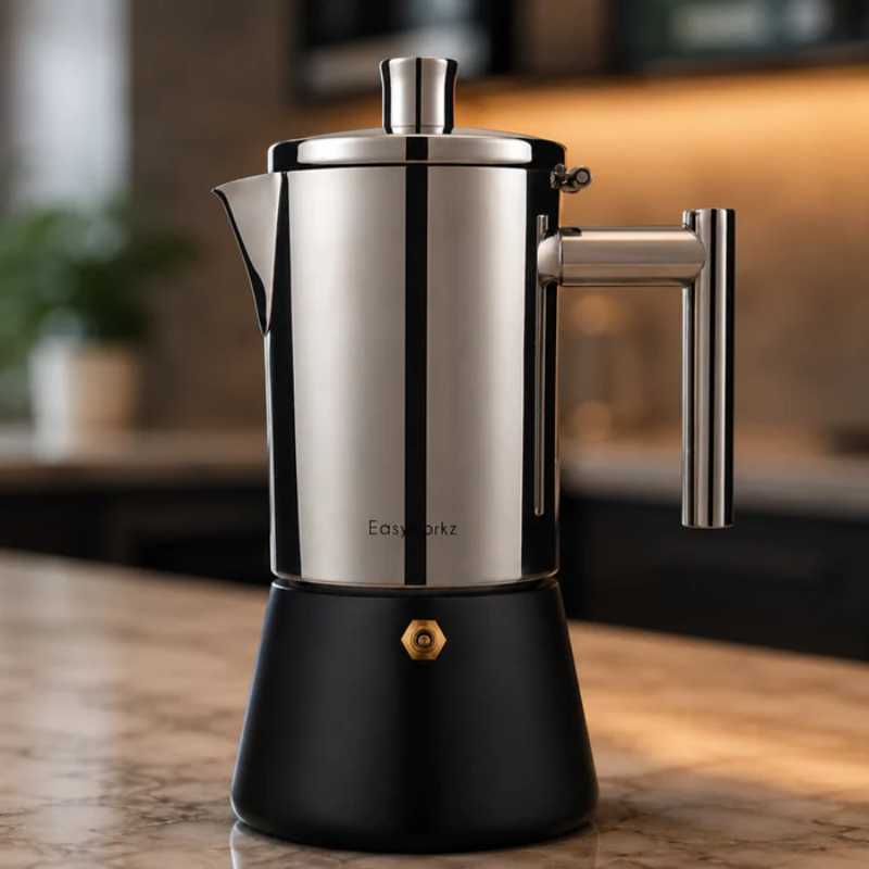 Italian Moka Pot in 18/8 Stainless Steel, 200 to 500 ml