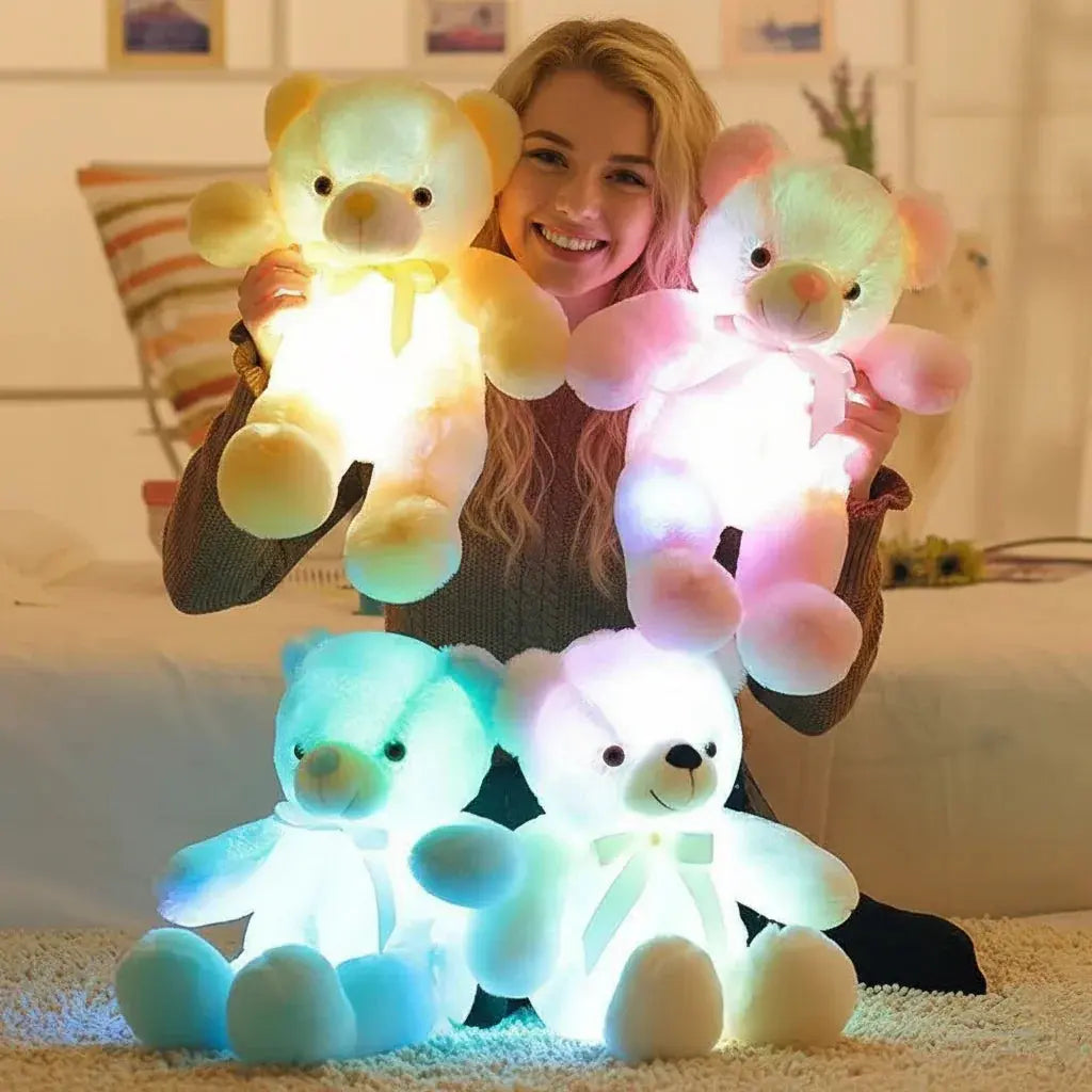 LED Light-Up Teddy Bear Plush, Colour Changing