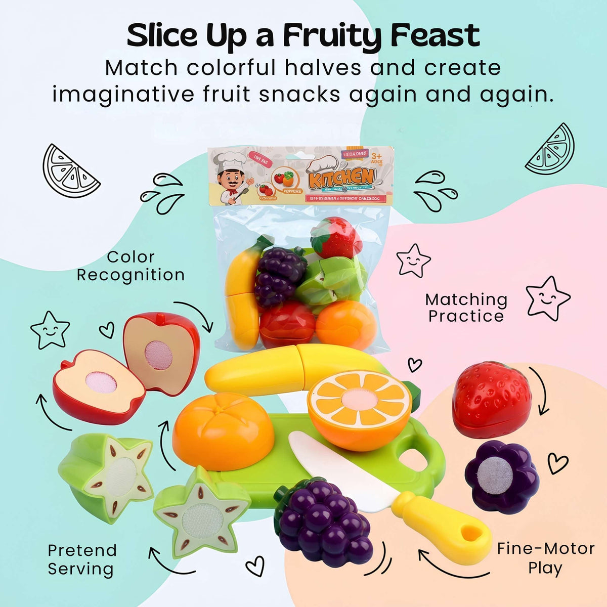 Dinette à découper, fruits et légumes à trancher
