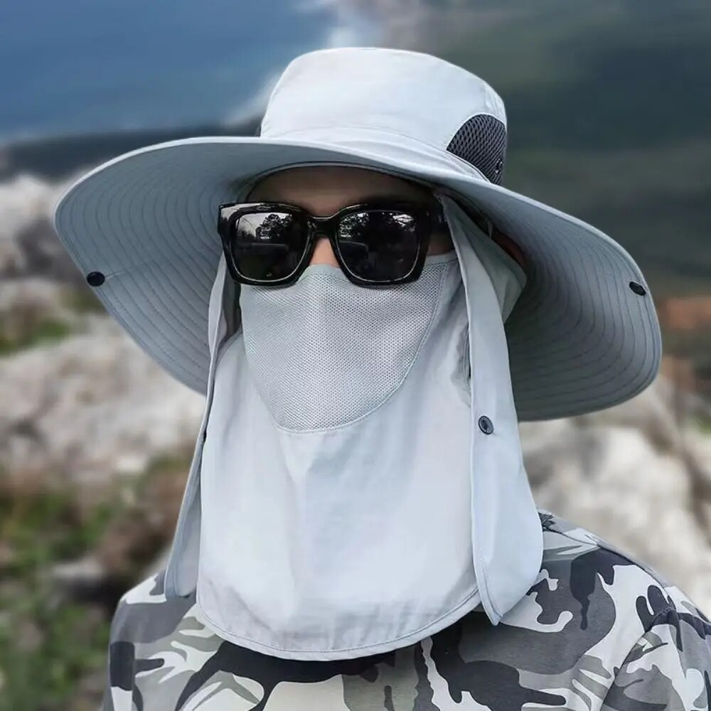 Chapeau de Pêche Anti-UV à Large Bord Respirant
