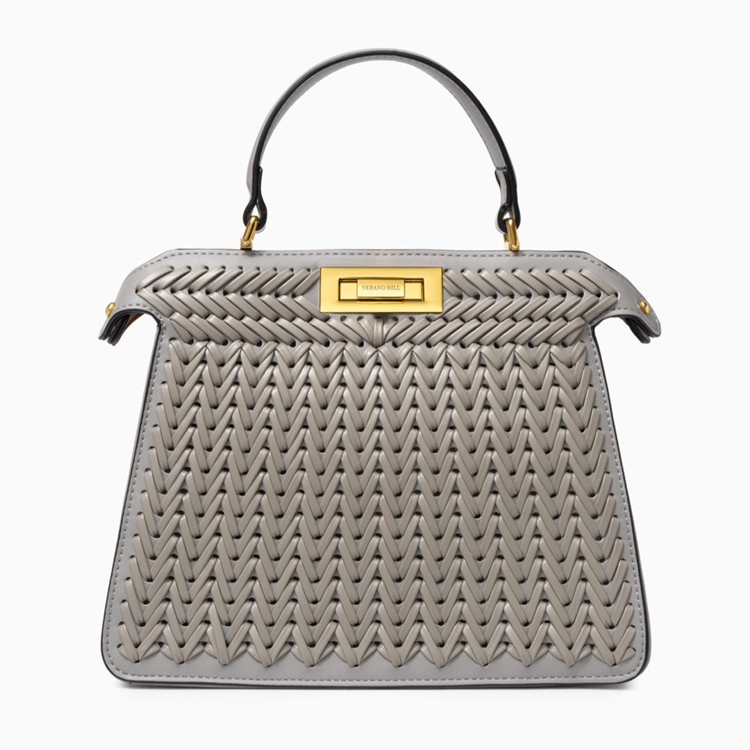 Sac à main tressé avec bandoulière amovible
