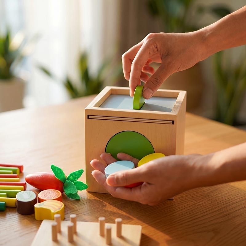 Boîte de tri en bois 6 en 1 avec 29 pièces