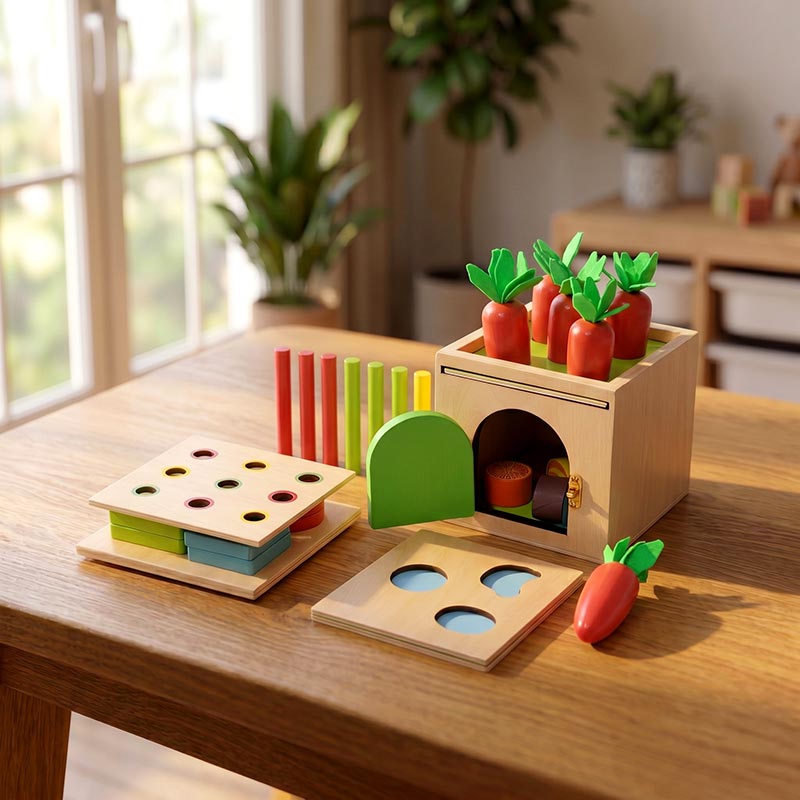 Boîte de tri en bois 6 en 1 avec 29 pièces