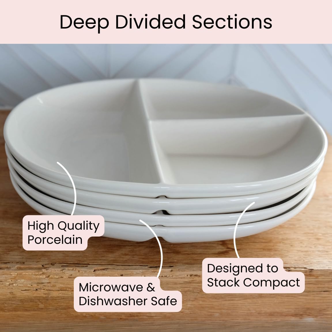 PortionMaster - Assiette à Compartiments en Porcelaine