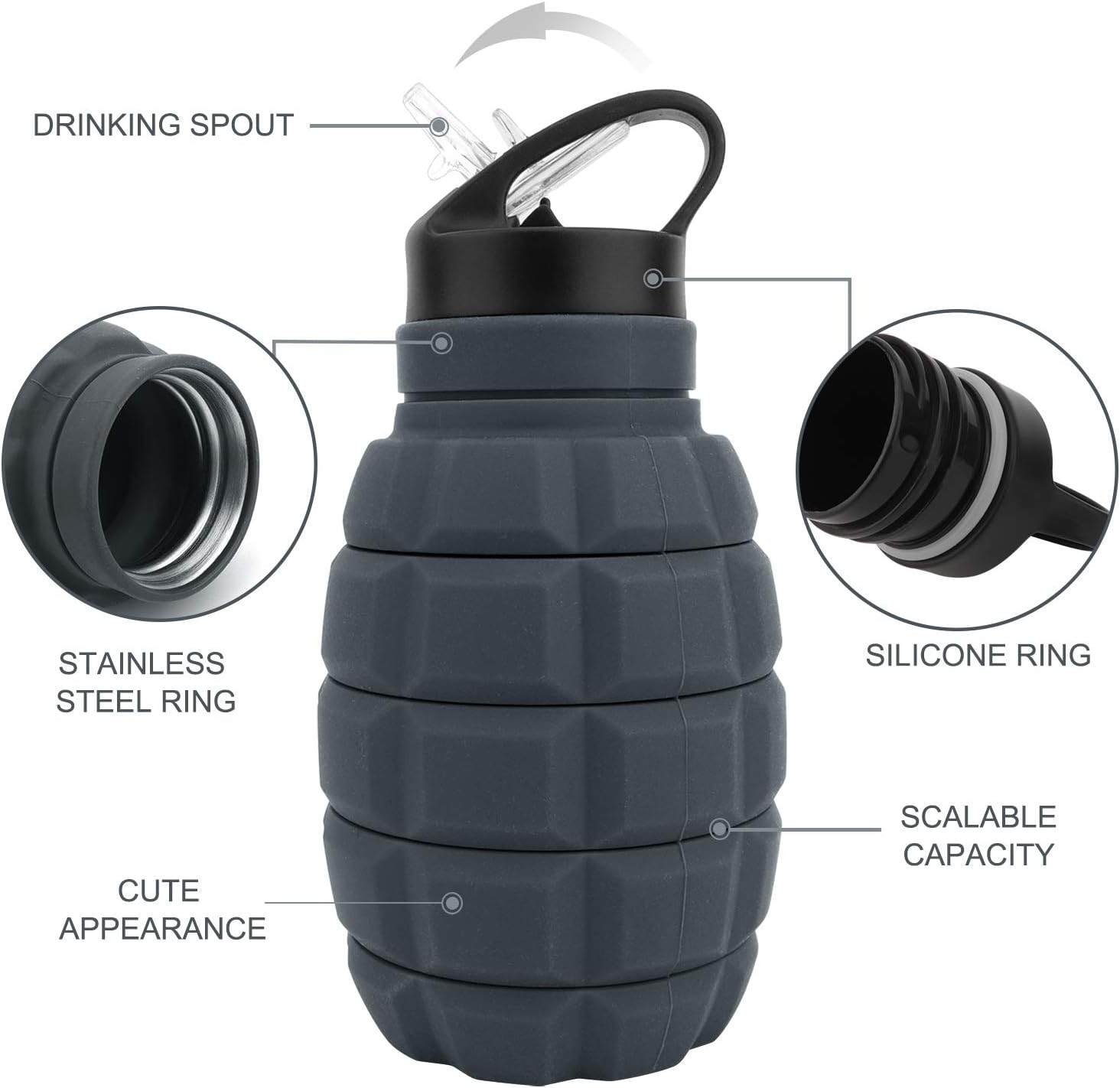 FlexiBottle – Gourde de Voyage Pliable 575ml