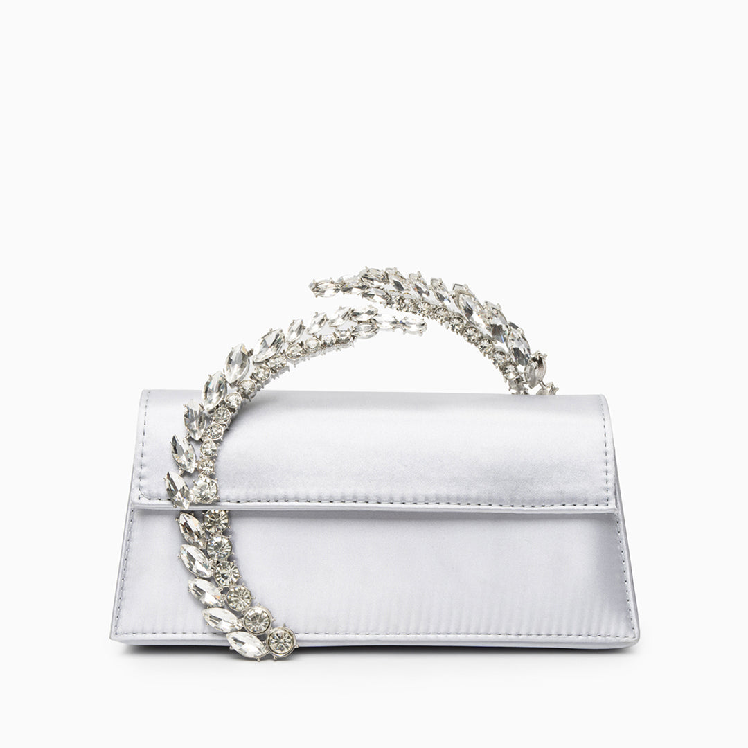 Rhinestone Trapeze Evening Bag with Jewelled Handle