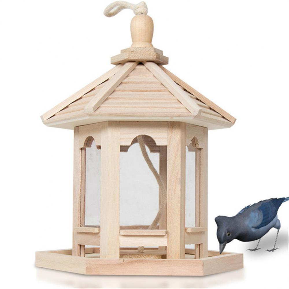 Mangeoire à Oiseaux en Bois et Verre