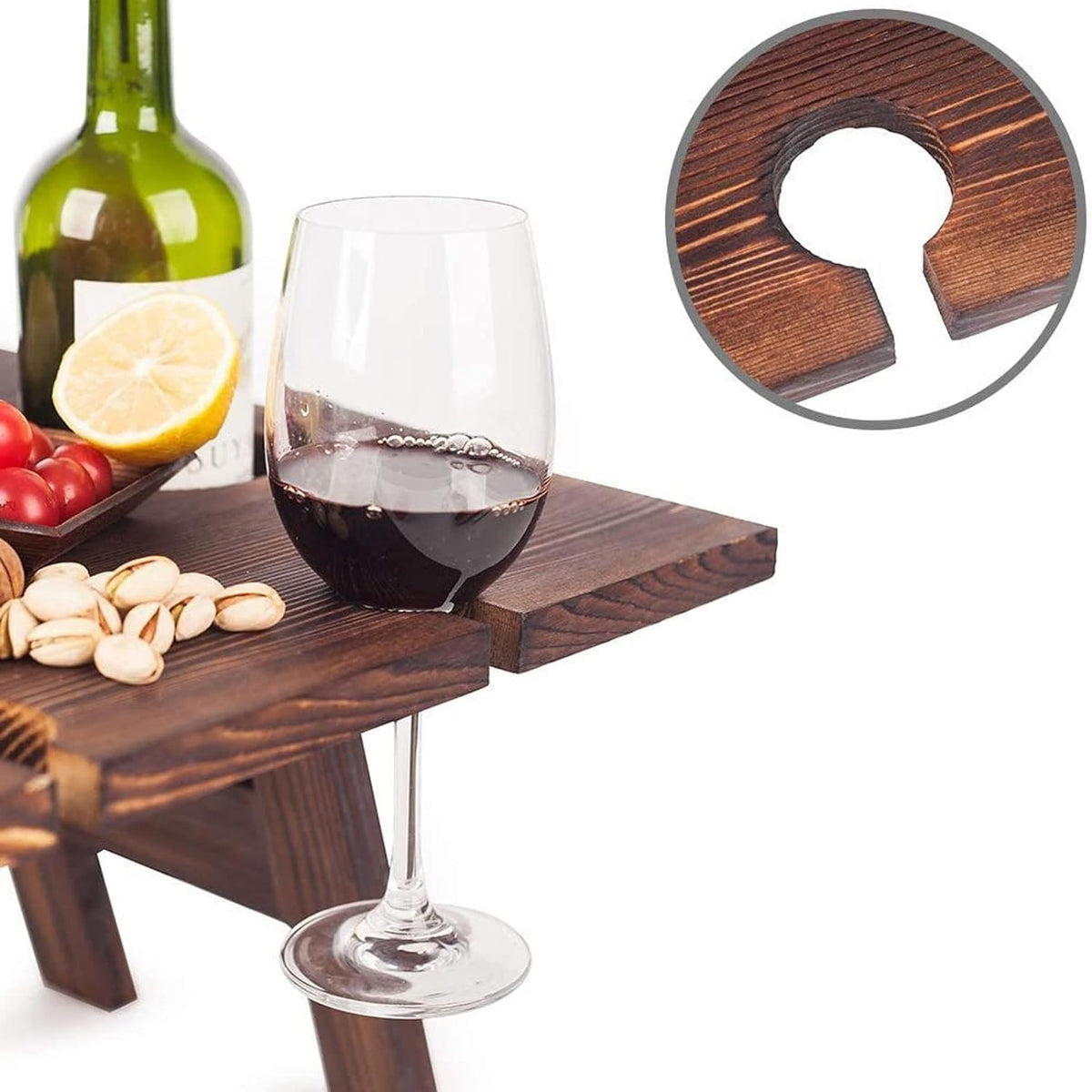 Casier à Vin en Bois Pliant et Portable