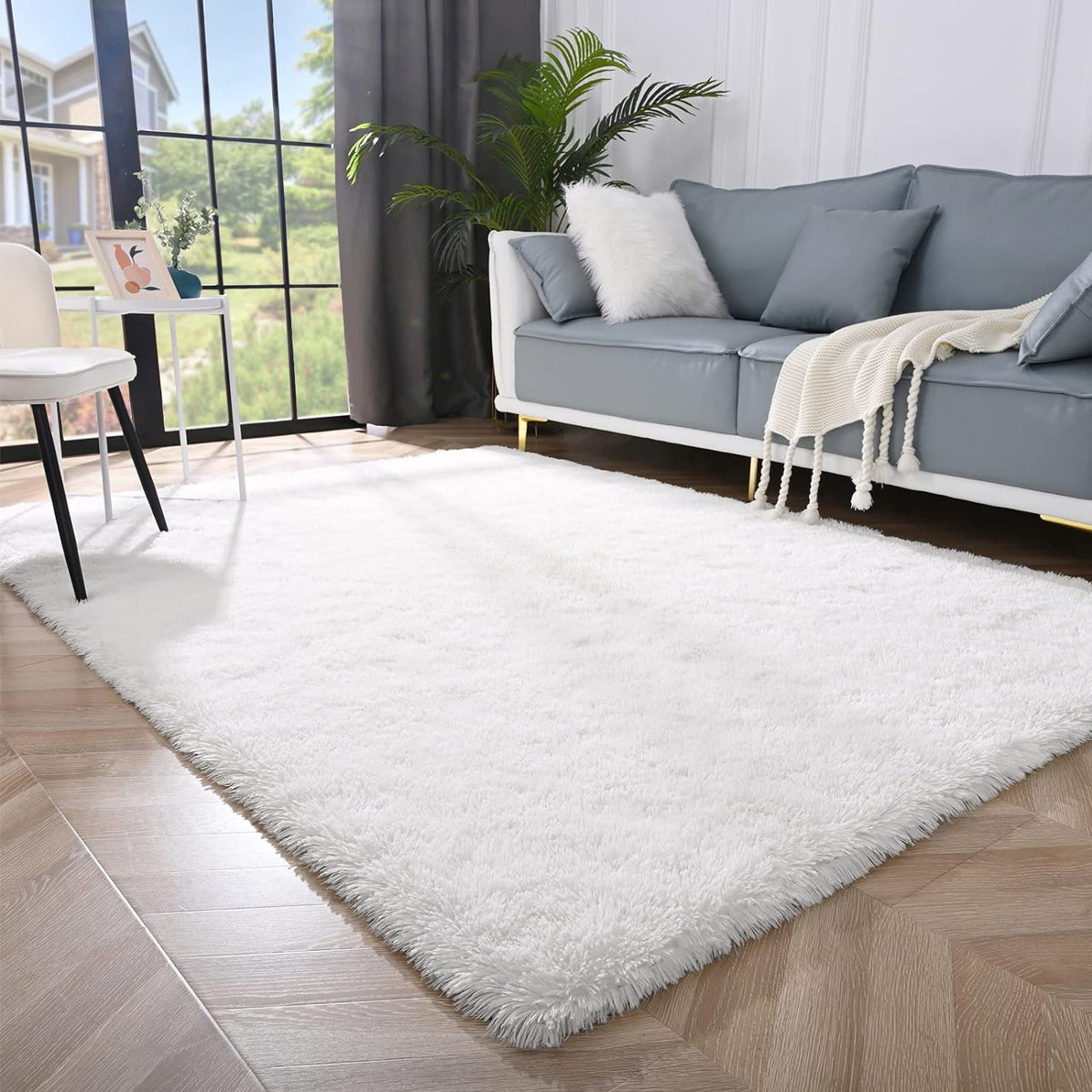 Extra Large Cream White Shag Rug 200 x 300 cm