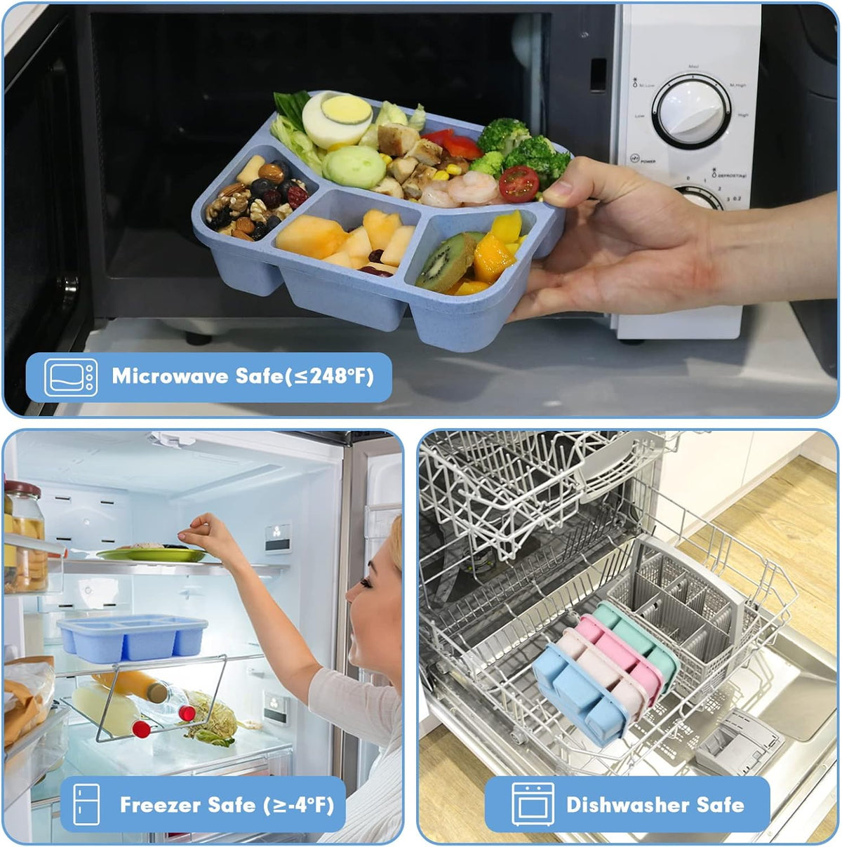 BentoBox - 4 Boîtes Repas à 4 Compartiments