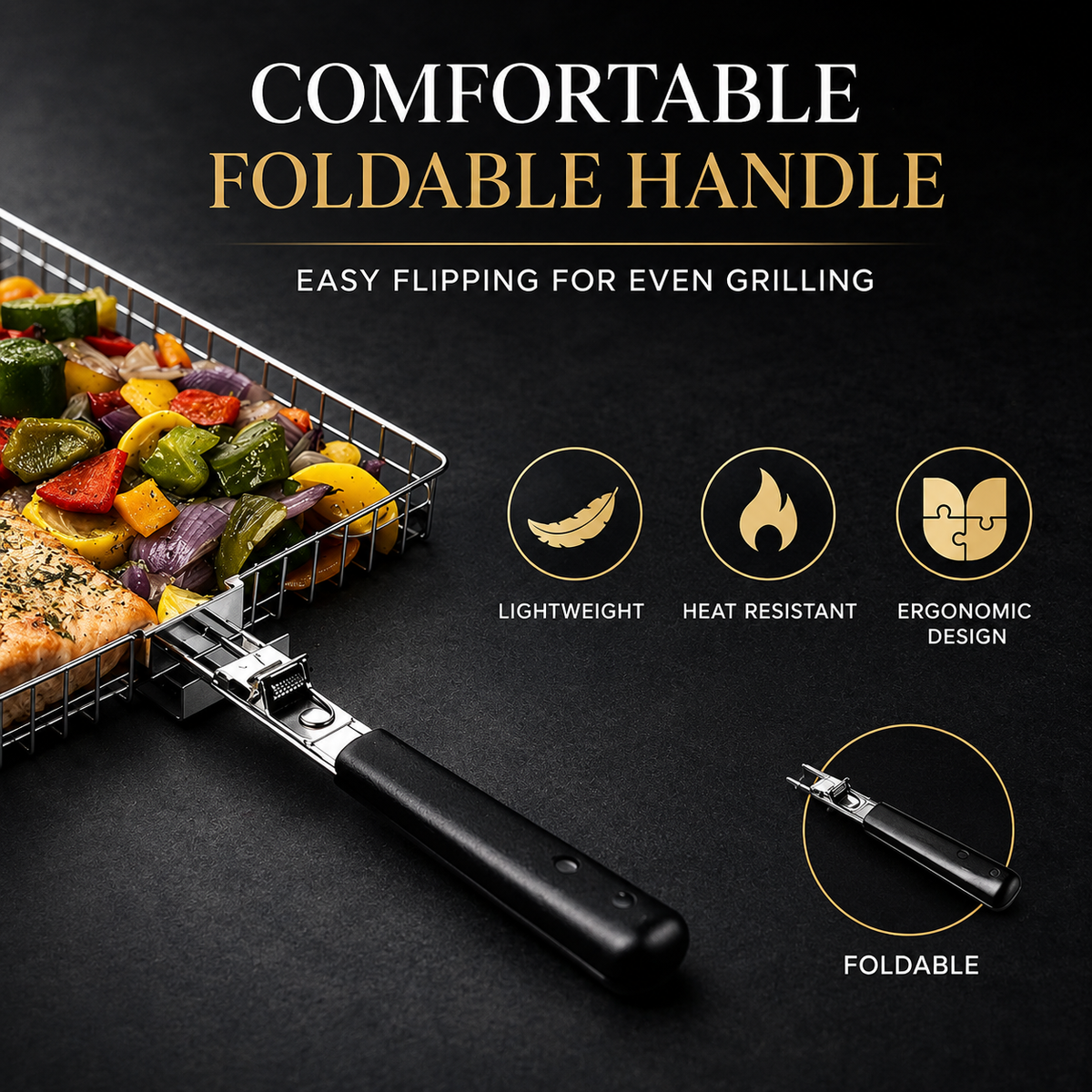 Panier de Grill en Inox pour Poisson et Légumes