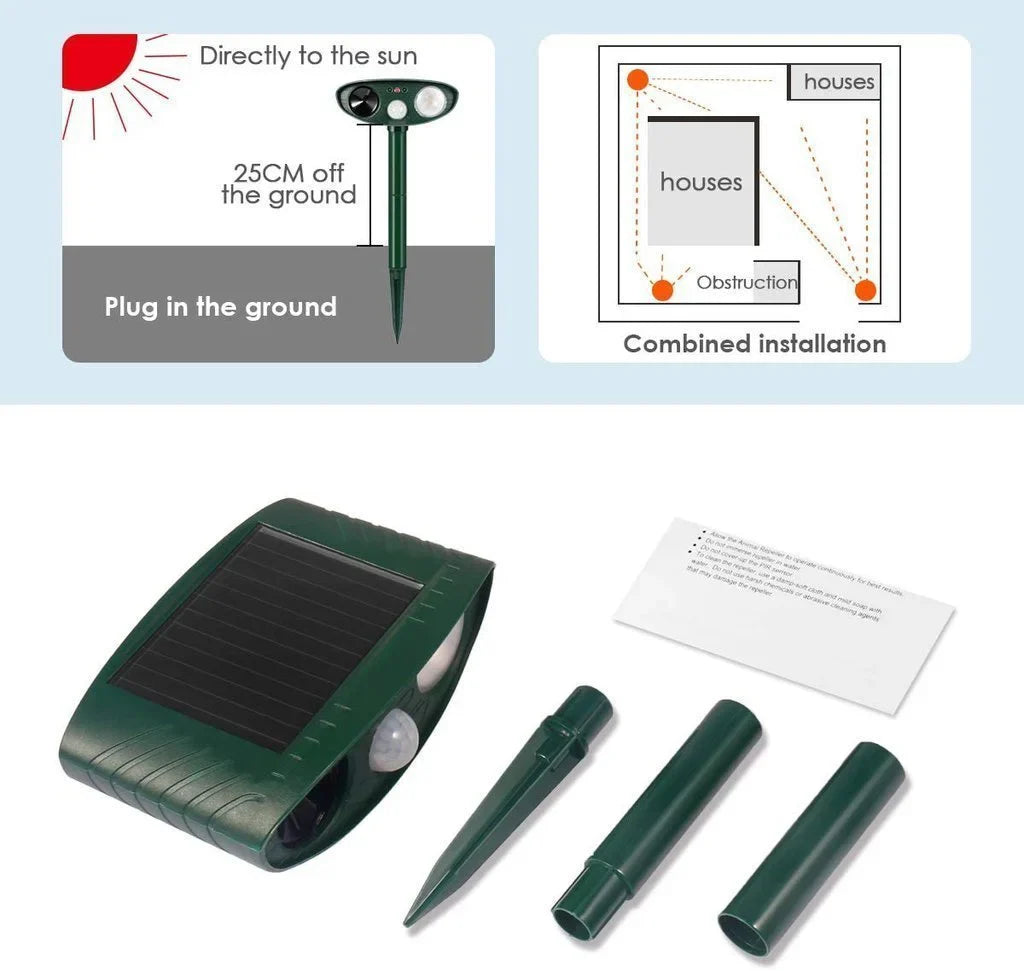 Solar Ultrasonic Chipmunk Repellent