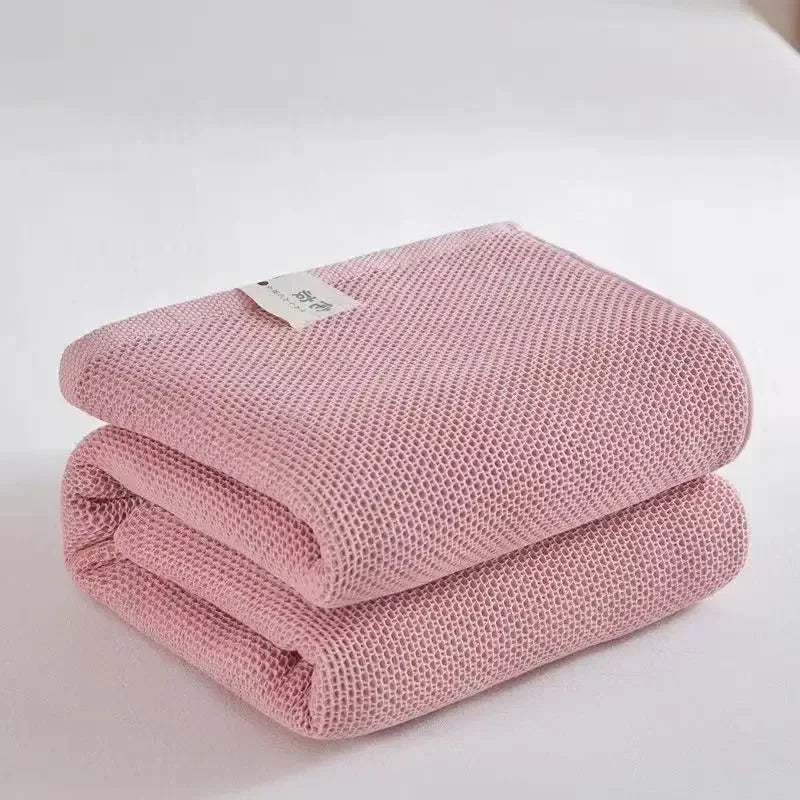 Japanese-Style Waffle Cotton Throw Blanket