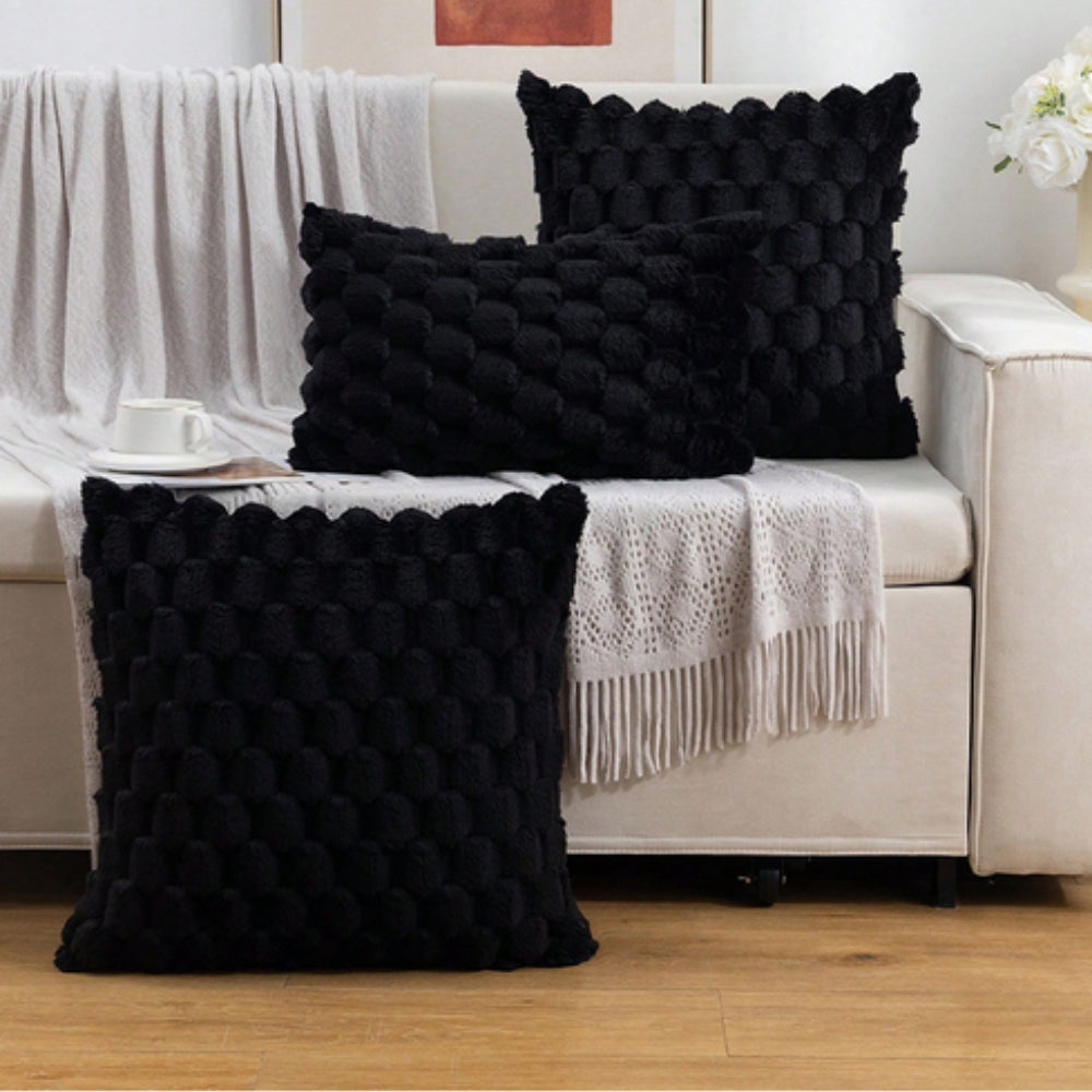 Housse de coussin douce à texture 3D en relief