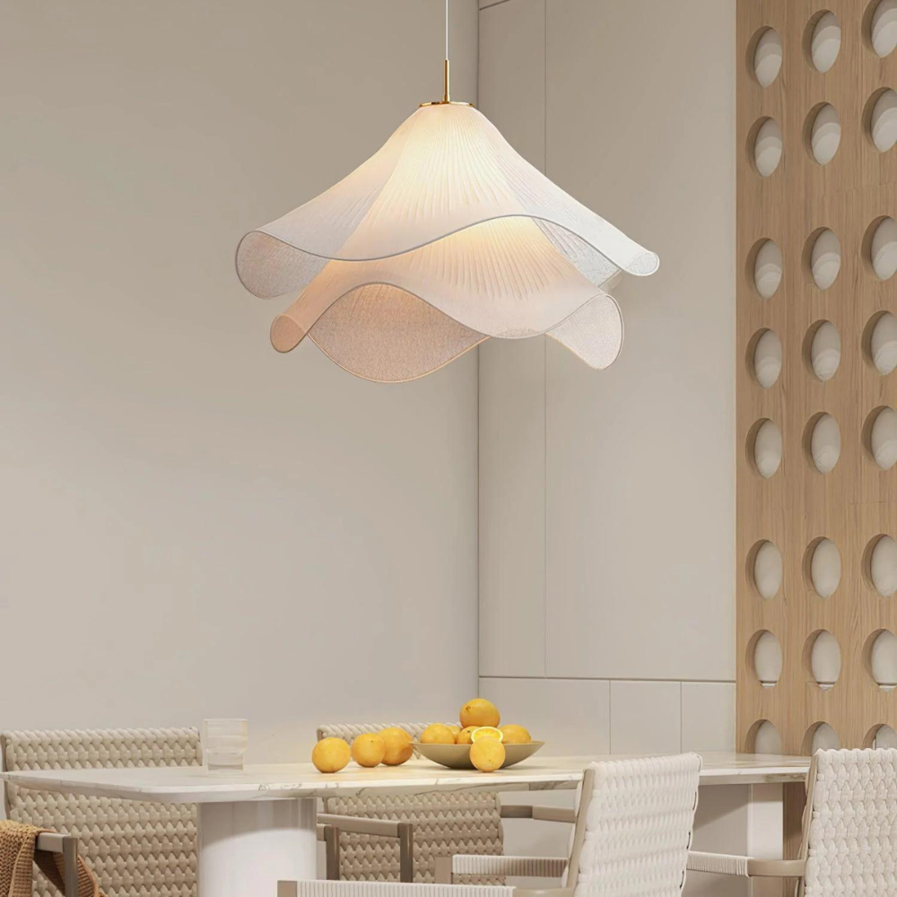 Suspension japandi en tissu drapé, 40 à 80 cm