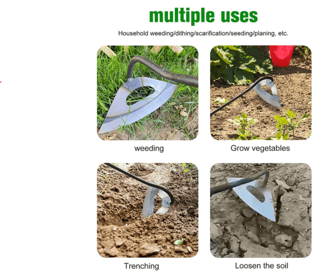 Houe Creuse Tout Acier pour le Jardinage