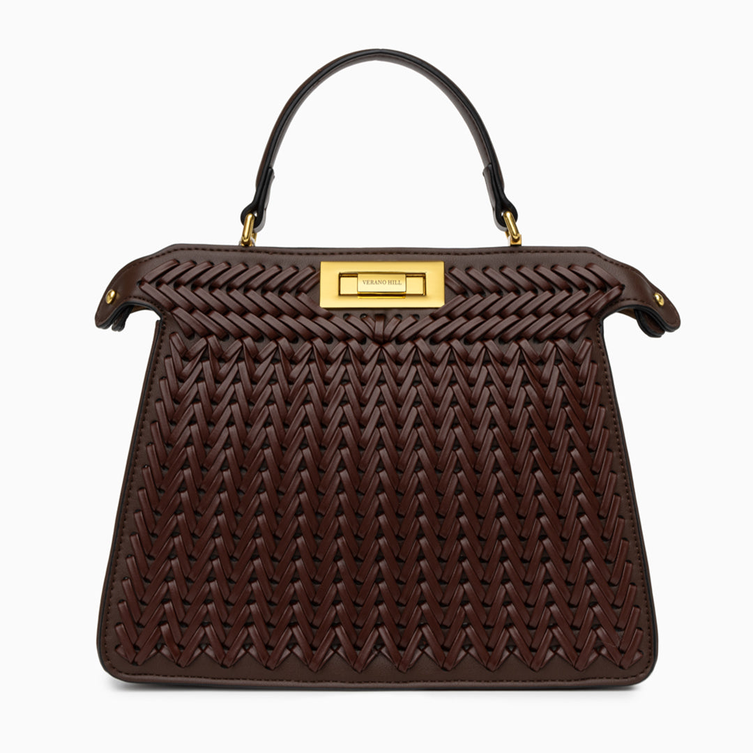 Sac à main tressé avec bandoulière amovible