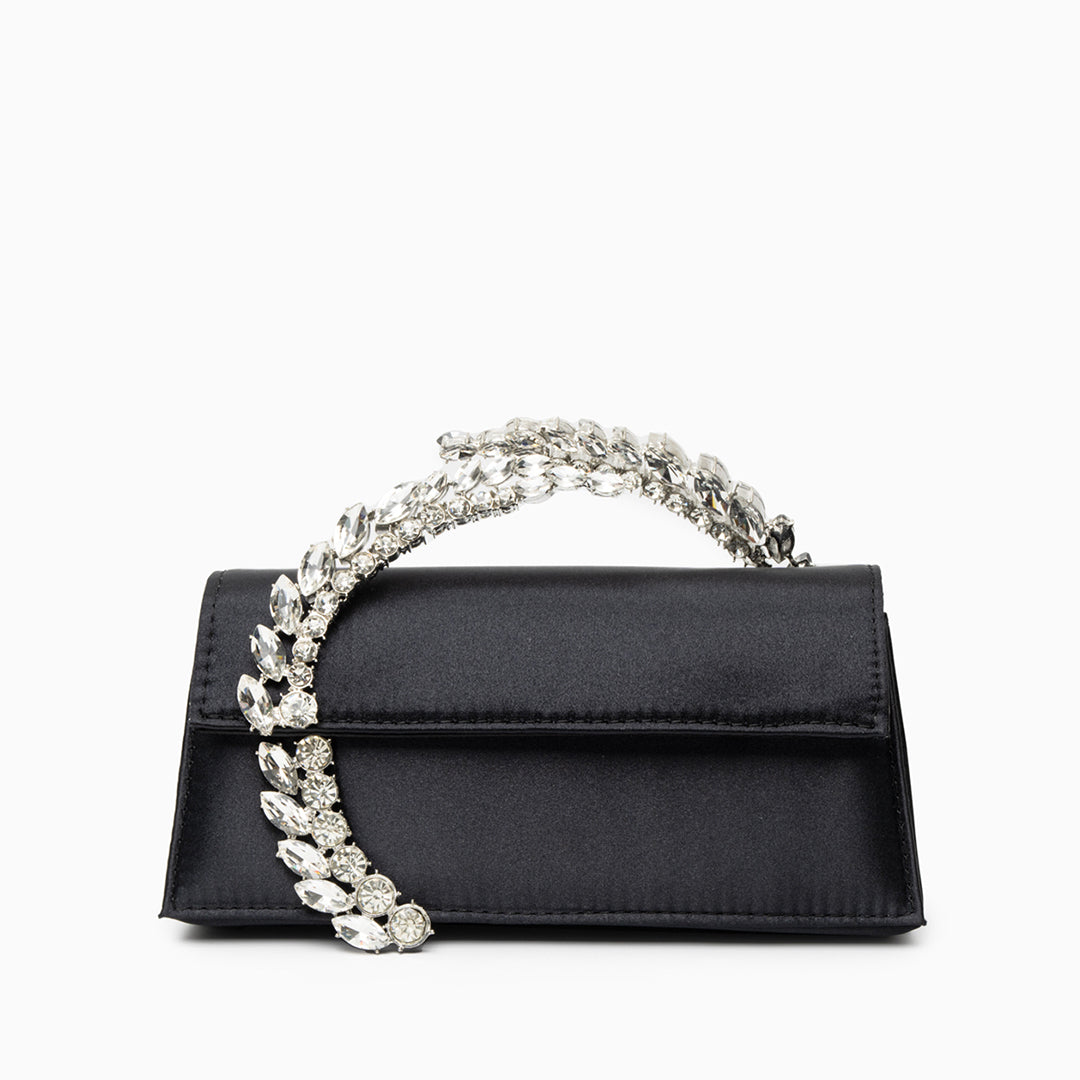 Rhinestone Trapeze Evening Bag with Jewelled Handle