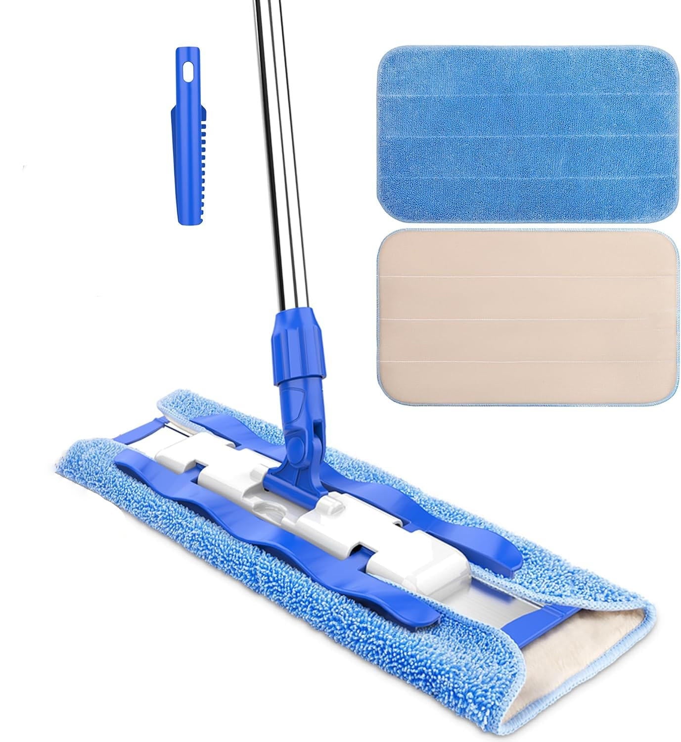 Balai laveur à tête rotative et tampons lavables