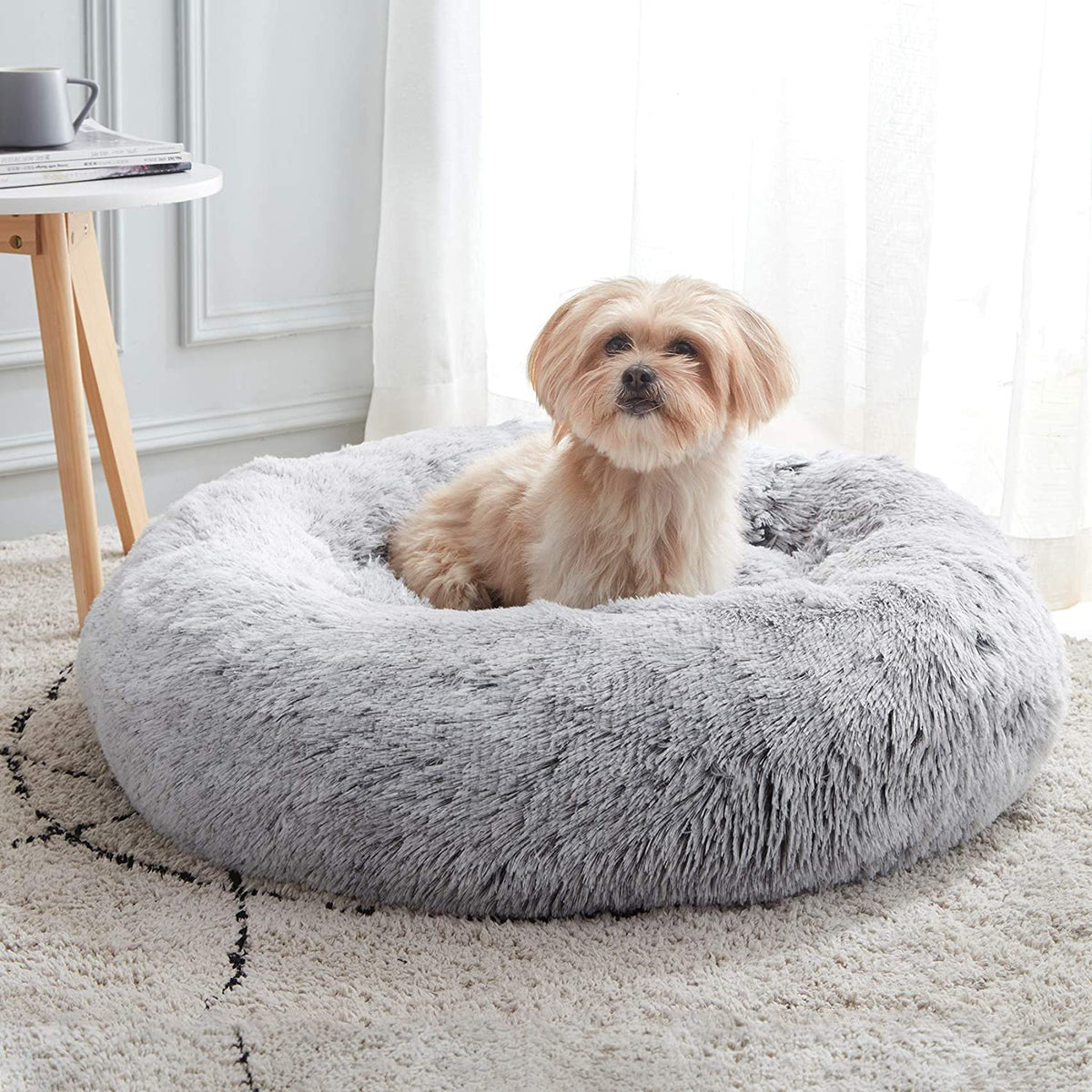 Coussin pour chien en peluche, housse lavable