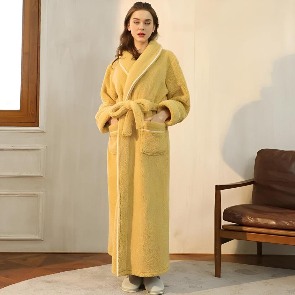 Peignoir Confort en Flanelle Corail – Yellow