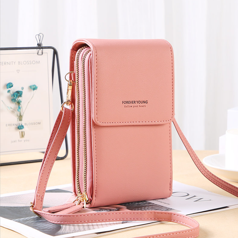 Crossbody Phone Bag with Touchscreen Window