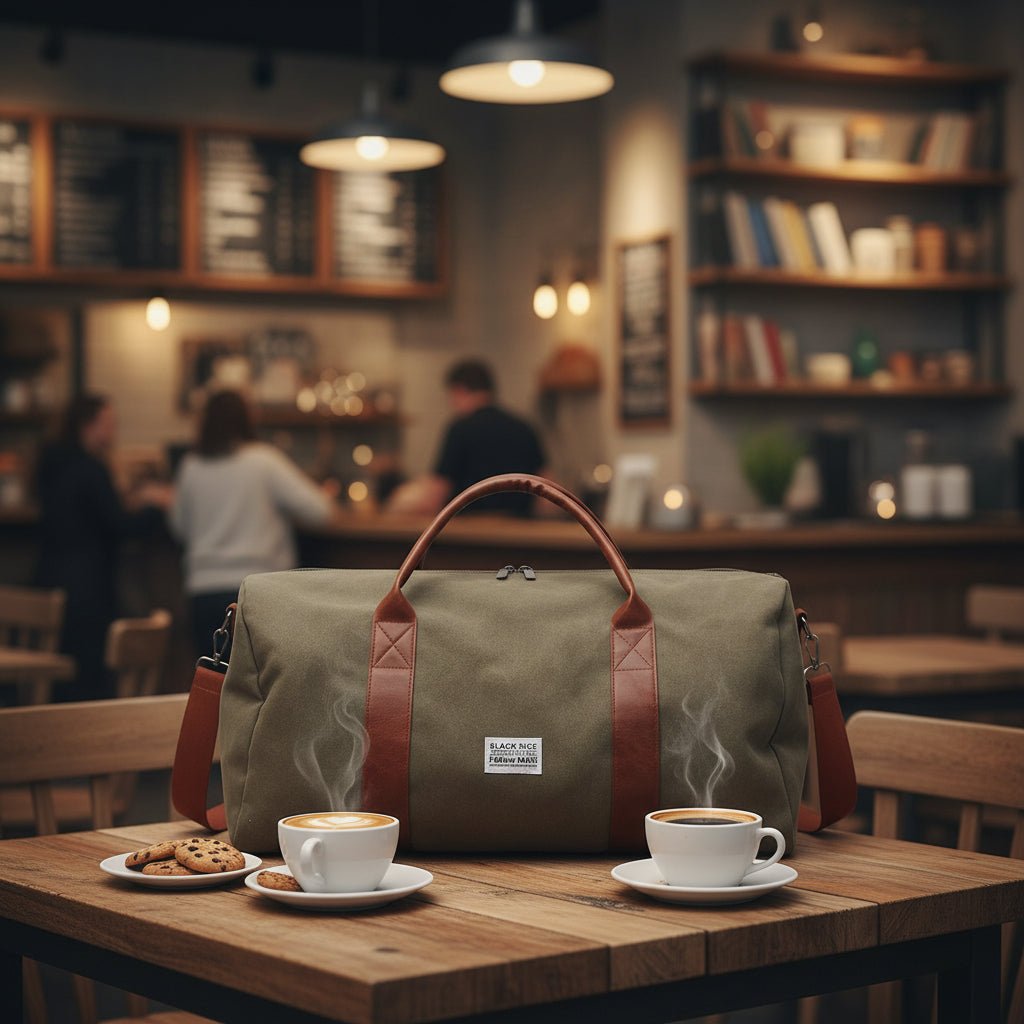 Vintage Washed Canvas and Leather Weekender Bag