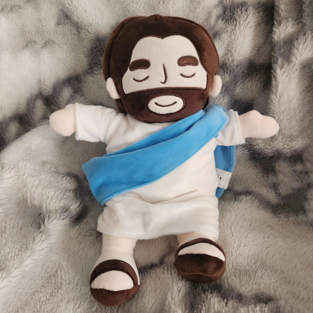 Peluche Jésus animée : respiration, lumière et musique