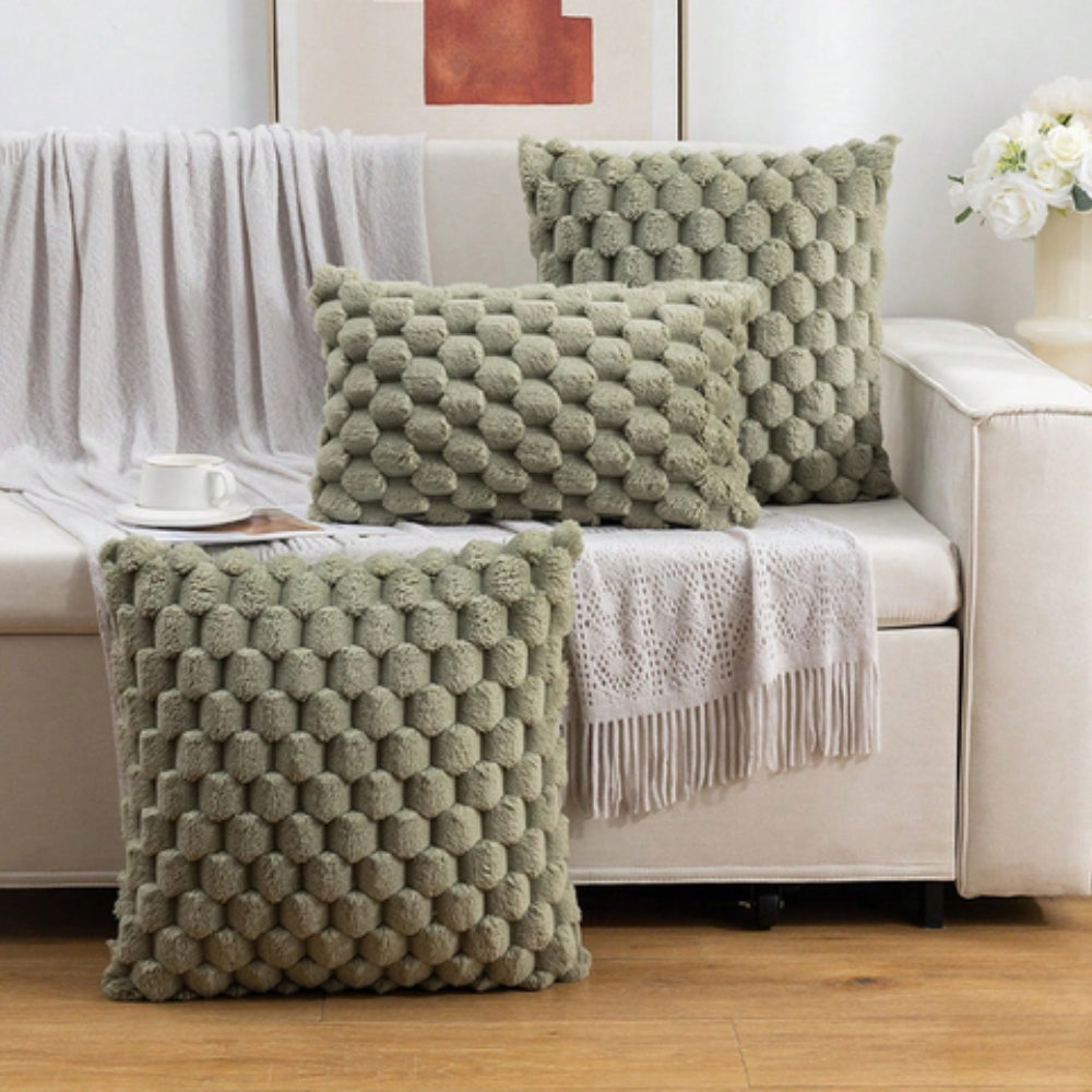 Housse de coussin douce à texture 3D en relief