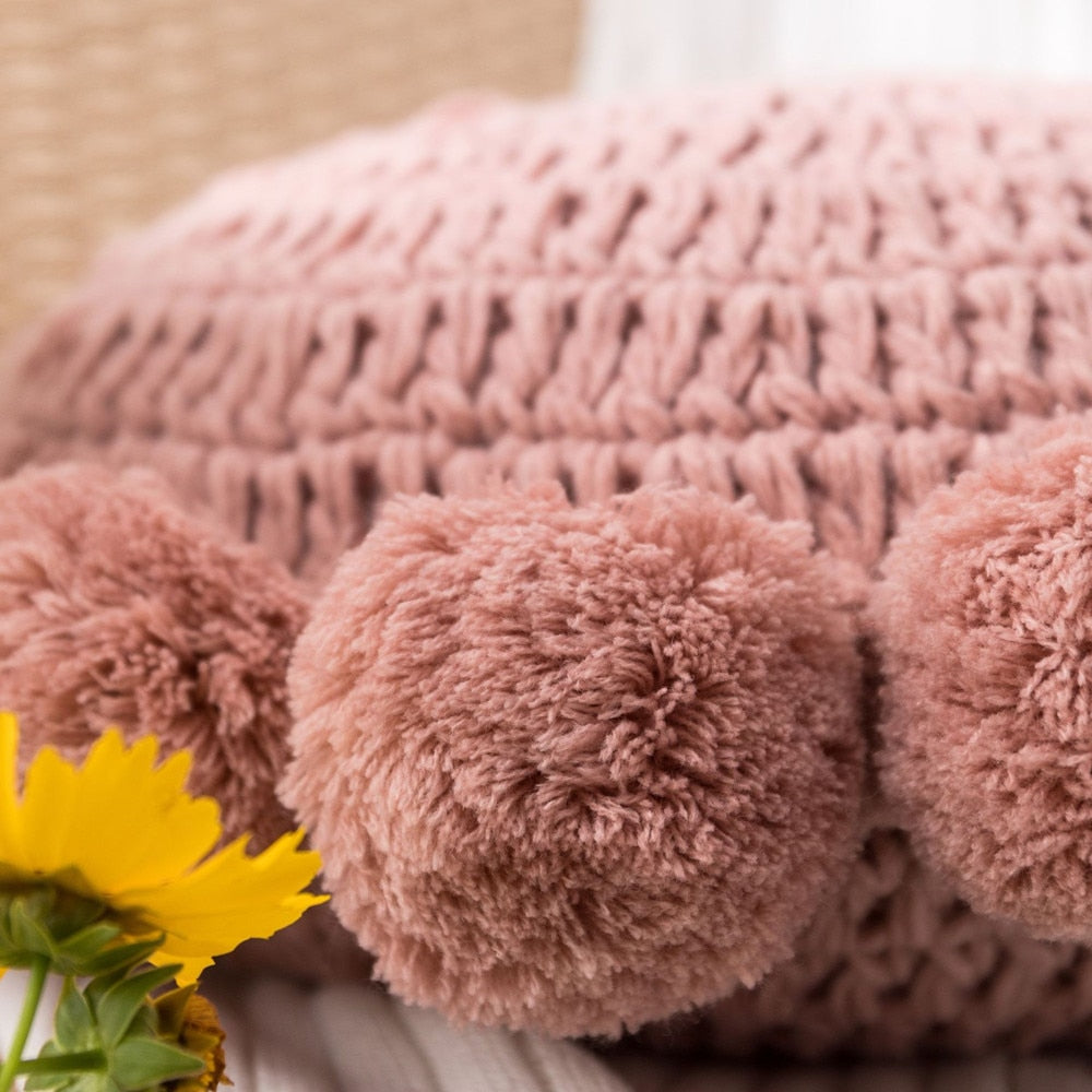 CozyCushion - Coussin Rond Décoratif en Maille
