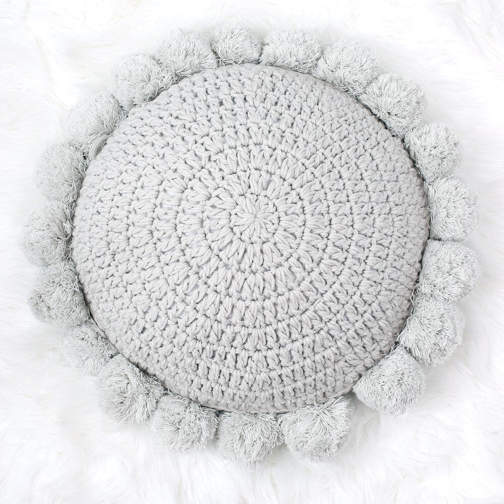 CozyCushion - Coussin Rond Décoratif en Maille