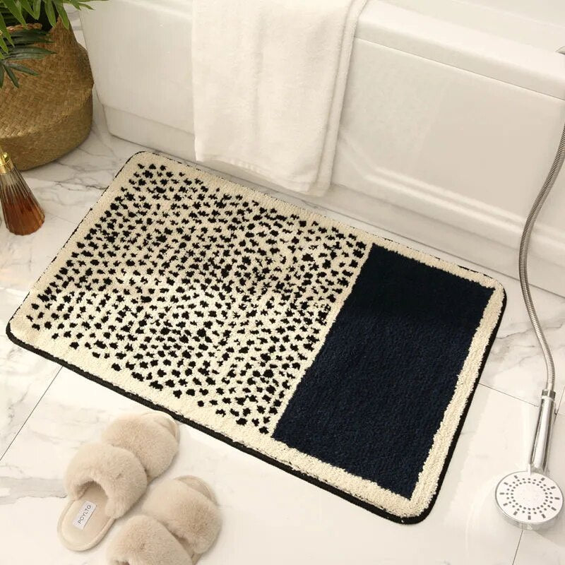 Tapis de bain à motif abstrait, antidérapant