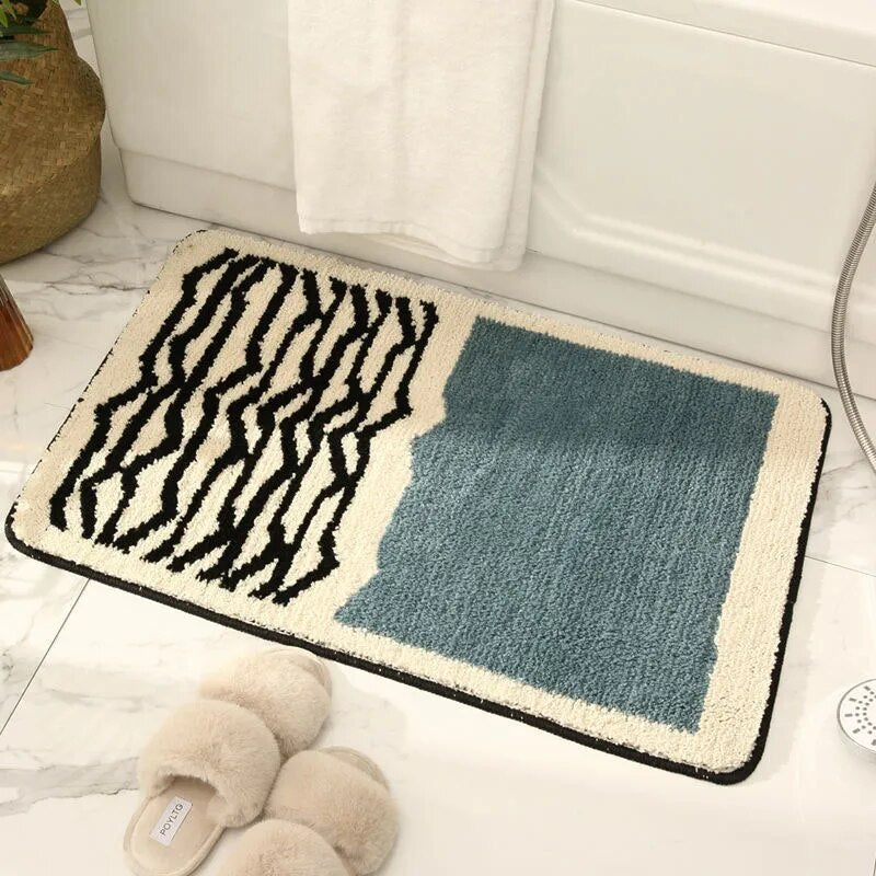 Tapis de bain à motif abstrait, antidérapant