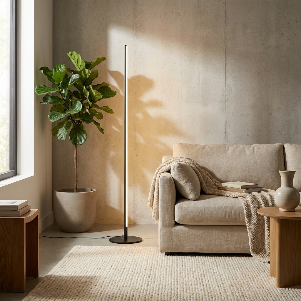 Aluminium Minimalist Standing Light — Warm White LED 7