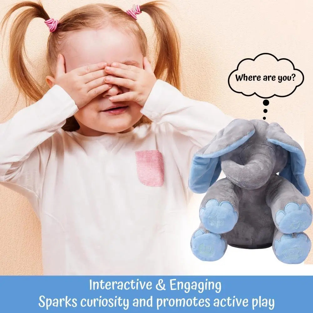 Peluche éléphant musicale aux oreilles animées