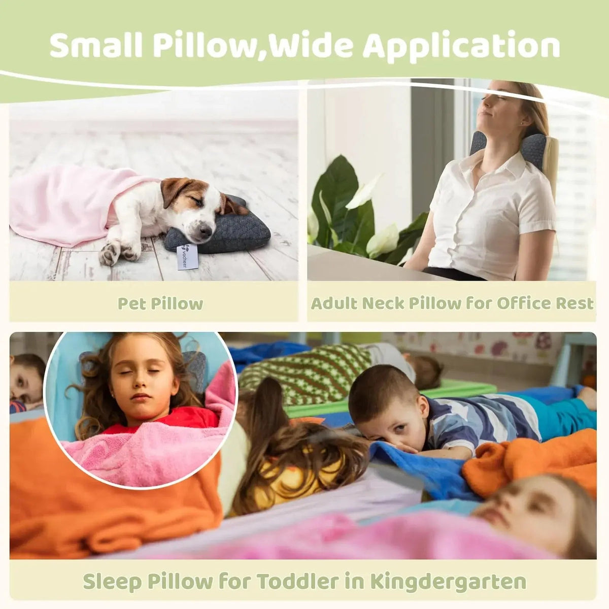 Small Cotton Travel Pillows, Set of 2, 20 x 30 cm