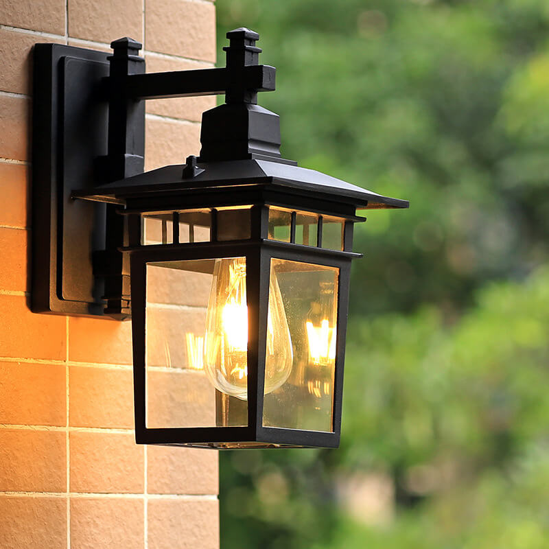Applique Extérieure en Aluminium Noir avec Abat-Jour en Verre | Éclairage Élégant et Durable pour Espaces Extérieurs 2