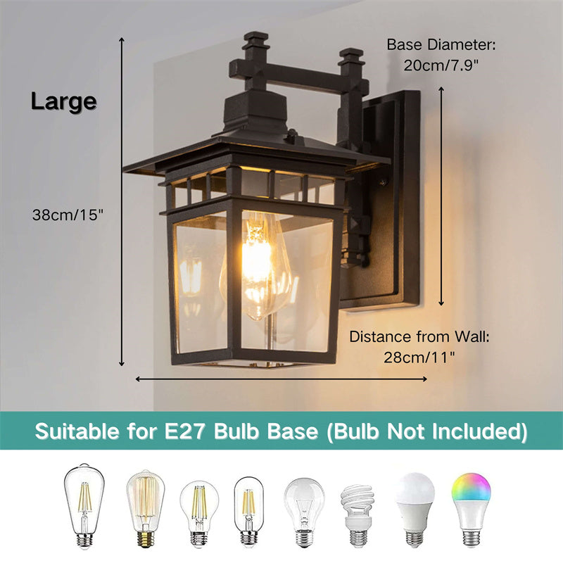 Applique Extérieure en Aluminium Noir avec Abat-Jour en Verre | Éclairage Élégant et Durable pour Espaces Extérieurs 8