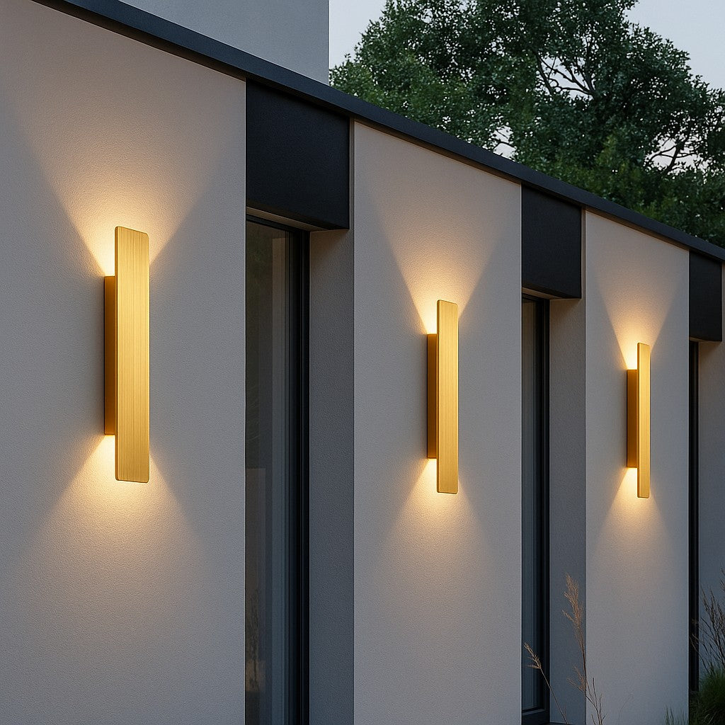 Applique Murale Extérieure en Aluminium Doré | Éclairage LED Élégant et Résistant pour Ambiance Accueillante 7