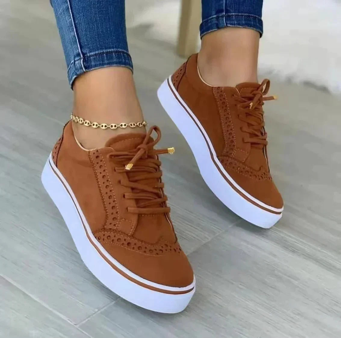 Autumn Women's Trendy Sneakers - Stylish and Cozy Footwear for Fall Fashion