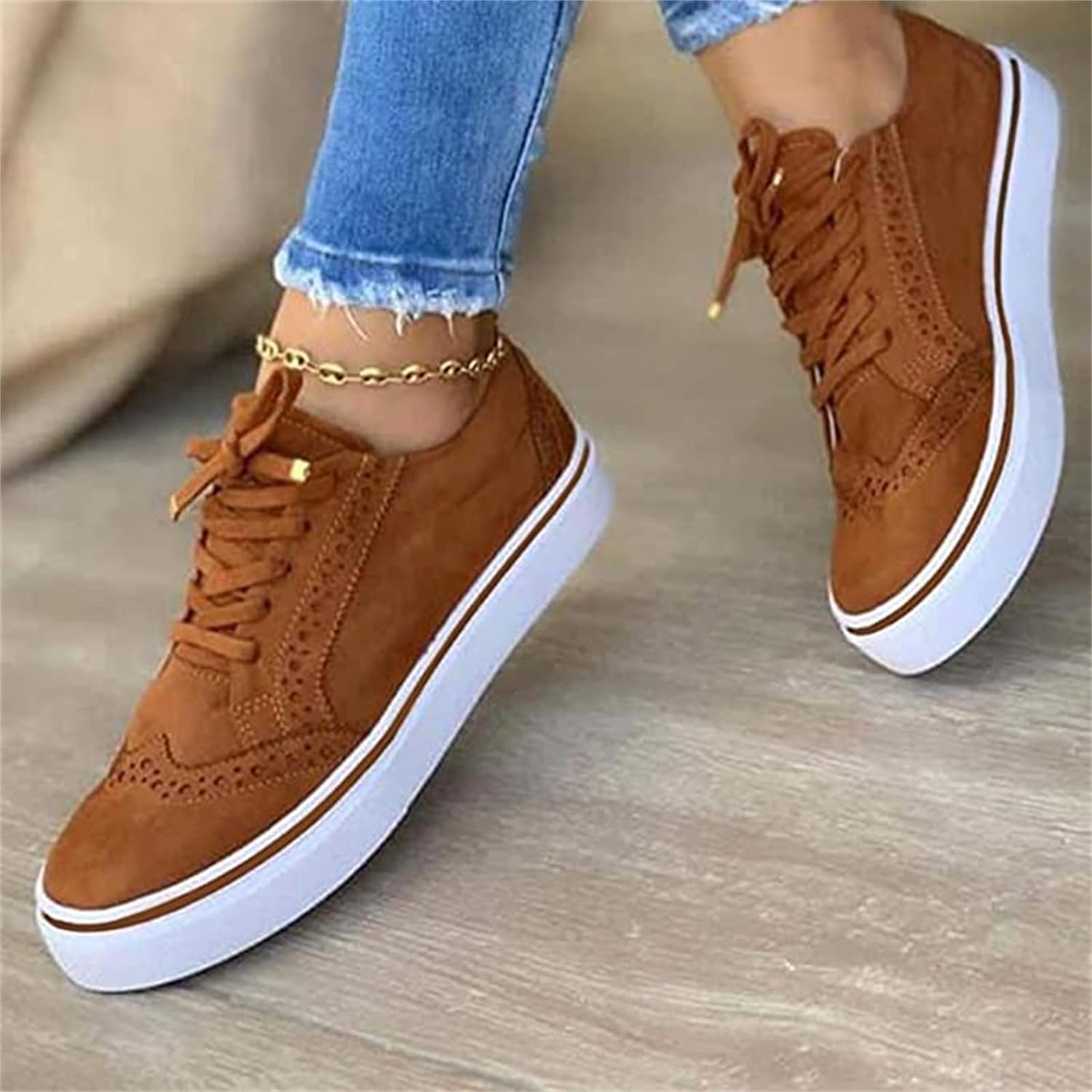 Autumn Women's Trendy Sneakers - Stylish and Cozy Footwear for Fall Fashion