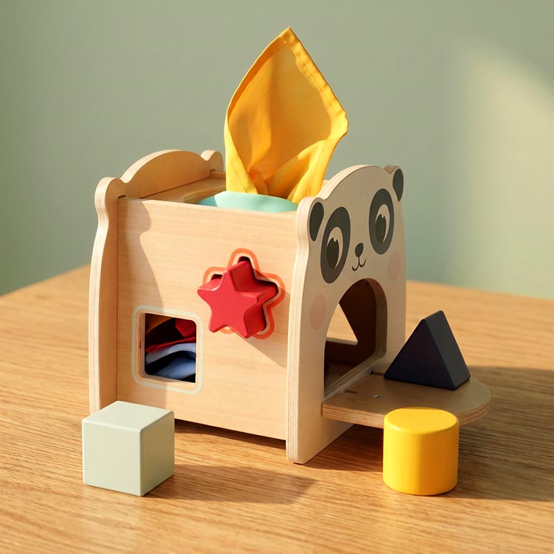 Boîte à mouchoirs en bois pour bébé, dès 1 an