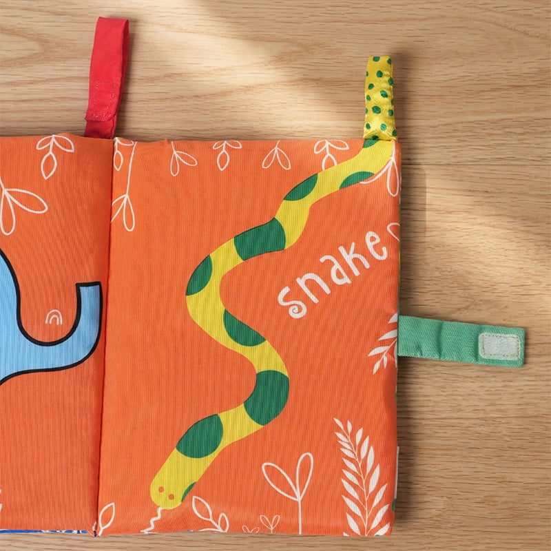 Livre sensoriel en tissu pour bébé, 4 thèmes