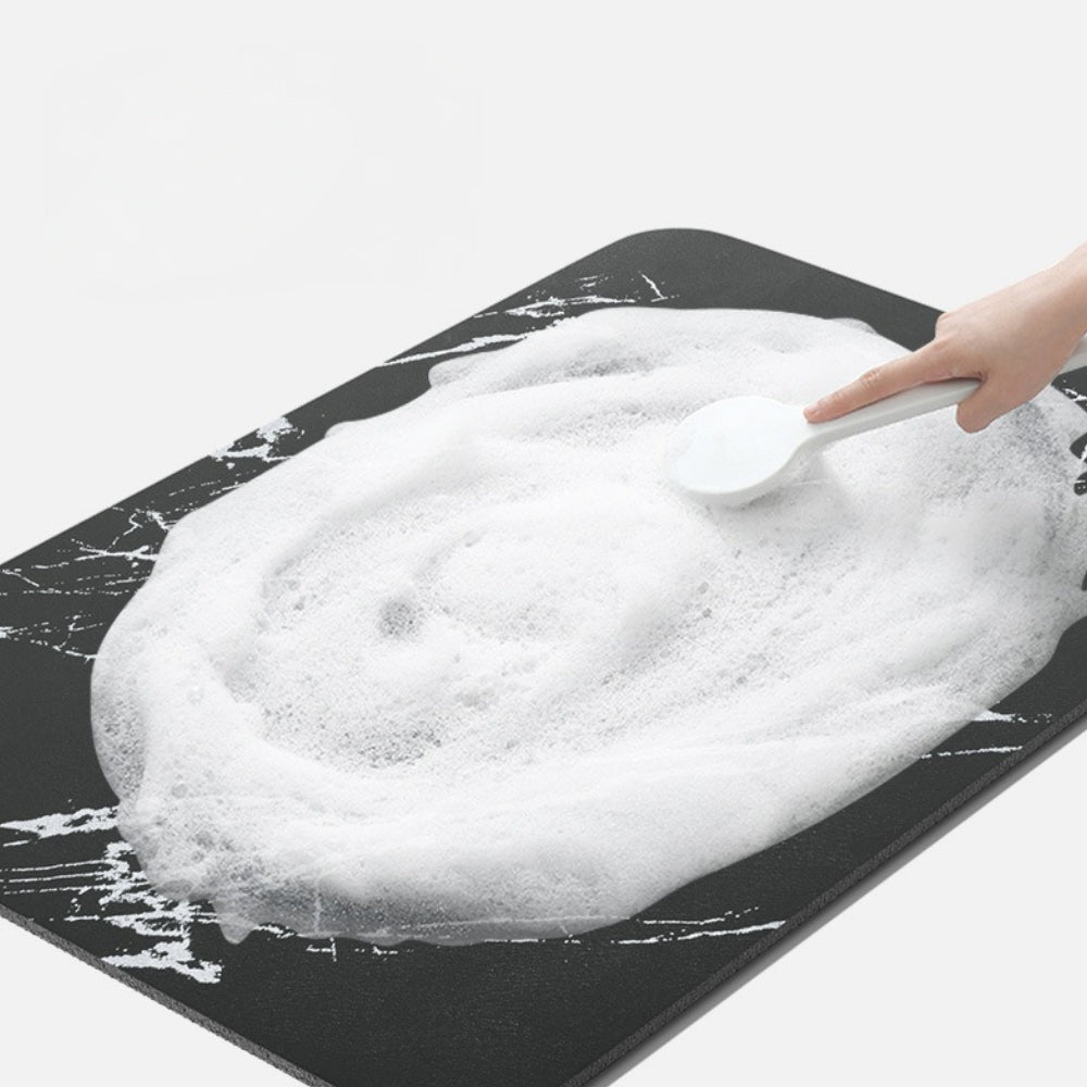 Diatom Stone Bath Mat with Marble Look