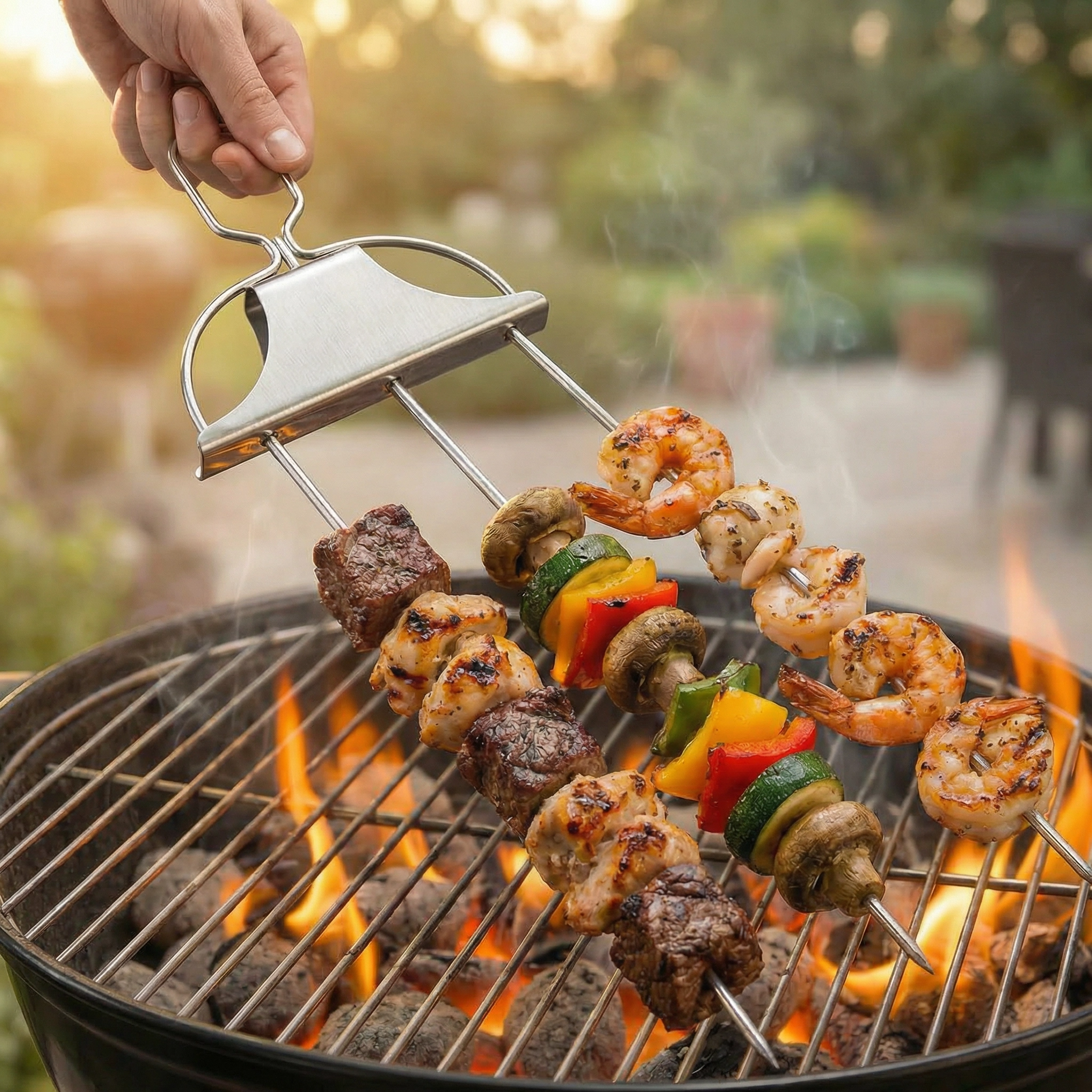 Brochette Barbecue en Acier Inoxydable | Design Élégant et Pratique pour des Repas Apéritifs Sophistiqués 1